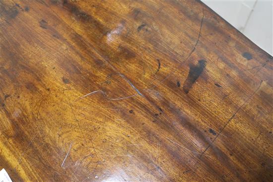A Georgian mahogany card table with concertina action W.91cm
